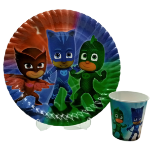 Pj Maskeliler Karton Tabak Bardak Set