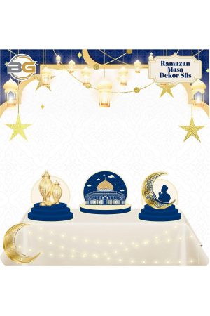 Ramazan Lacivert Masa Dekor Süs