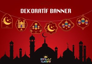 Ramazan Lüks Dekoratif Kırmızı Banner