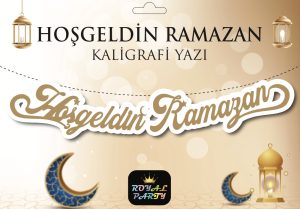 Ramazan Lüks Kaligrafi Sarı Zarflı Banner