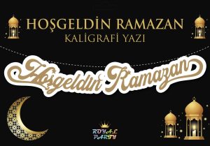 Ramazan Lüks Kaligrafi Siyah Zarflı Banner