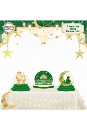 Ramazan Yeşil Masa Dekor Süs