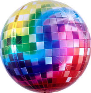 Renkli Disco Topu Folyo Balon 22 cm