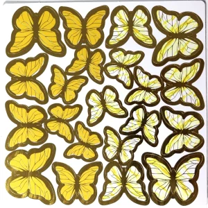 Sarı Kelebek Pasta Dekor Süs