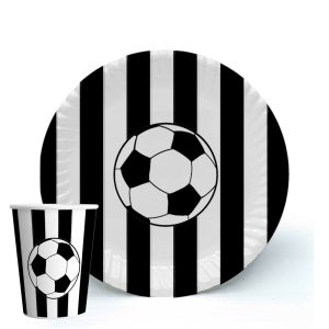 Siyah Beyaz Beşiktaş Karton Tabak Bardak Set