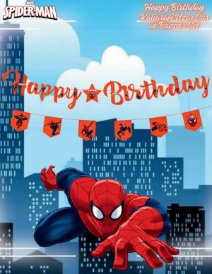 Spiderman Kaligrafi Uzar Süs ve Banner Set