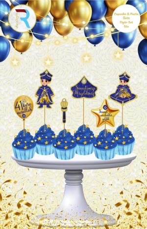 Sünnet Gold Pasta Üstü Figür Süs Set