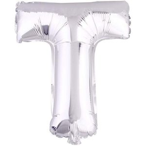 T Harf İthal 16 İnç Gümüş Folyo Balon