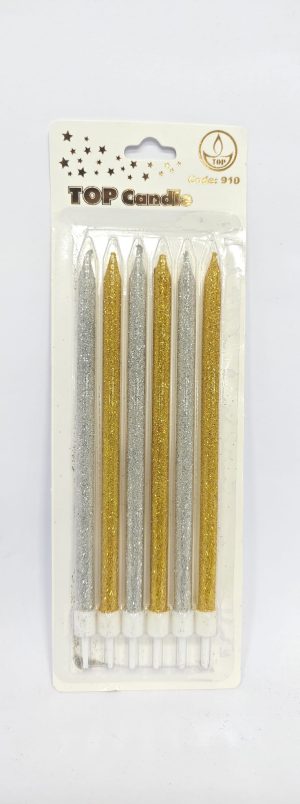 Top Candle Gold Altın-Gümüş Simli Doğum Günü Mumu