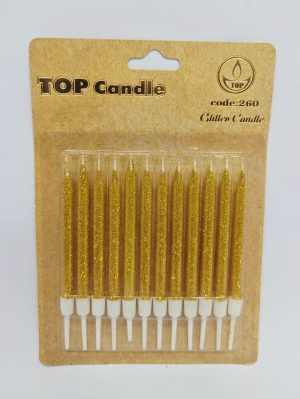 Top Candle Kısa Gold Altın Simli Doğum Günü Mumu