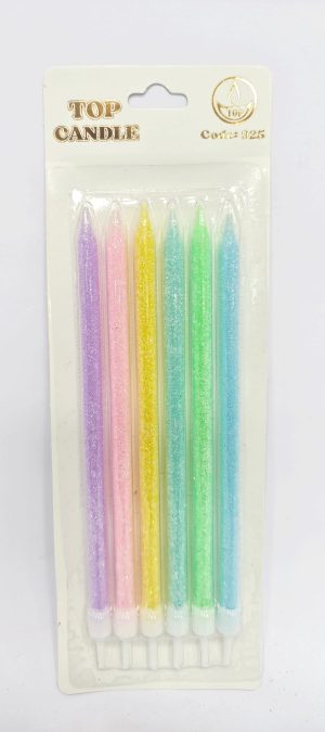 Top Candle Makaron Simli Doğum Günü Mumu