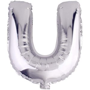 U Harf İthal 16 İnç Gümüş Folyo Balon