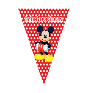 Mickey Üçgen Flama Bayrak