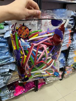 Pastel Sosis Karışık Renk 12 inç Balon