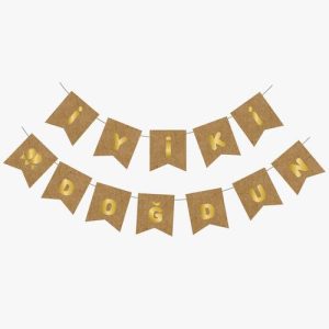 Kraft Altın İyi Ki Doğdun Yaldızlı Banner