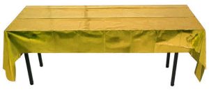 Parlak Metalize Altın Masa Örtüsü