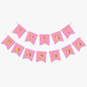 Pembe Altın İyi Ki Doğdun Yaldızlı Banner